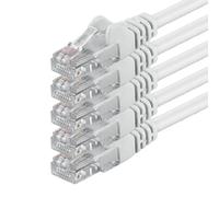 1aTTack.de 5X 3.0m Câble Réseau Cat6 Cat 6 - RJ45 Ethernet LAN DSL Routeur Modem - Blanc