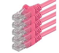 1aTTack.de 5X 3.0m Câble Réseau Cat6 Cat 6 - RJ45 Ethernet LAN DSL Routeur Modem - Magenta