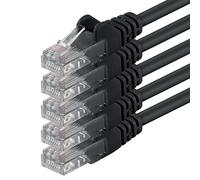 1aTTack.de 5X 3.0m Câble Réseau Cat6 Cat 6 - RJ45 Ethernet LAN DSL Routeur Modem - Noir