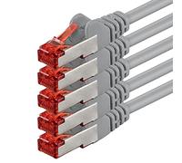 1aTTack.de 5x 3 mètres - Câble patch câble réseau Cat 6 Cat6 RJ45 SFTP - gris