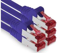 1aTTack.de - 5x 3 mètres câble patch CAT6 S/FTP blindage PIMF câble réseau CAT.6 RJ45 câble Ethernet routeur LAN DSL commutateur modem panneau de brassage - violet - 5 pièces