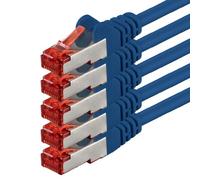 1aTTack.de 5x 5m - Câble réseau Cat 6 Câble patch Cat6 RJ45 SFTP - Bleu