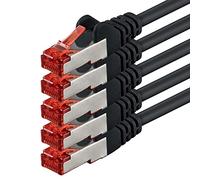 1aTTack.de 5x 5m - Câble réseau Cat 6 Câble patch Cat6 RJ45 SFTP - Noir