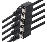1aTTack.de 618180 Adaptateur d'extension CAT7 Cat.7-1 m - Câble Ethernet Lanka câble câble réseau 10 Gb/s câble brut avec prise (RJ45) Cat6a 5 pièces - noir