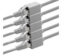 1aTTack.de 618234 Adaptateur d'extension CAT7 Cat.7-0,5 m - Câble Ethernet Câble réseau Lankabel Câble brut 10 Gb/s avec prise (RJ45) Cat6a 5 pièces - gris
