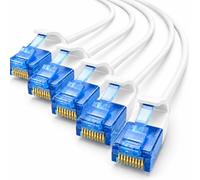 1aTTack.de 659947 Câble Cat6 Cat.6 Câble réseau Cat 5m - câble patch câble fin (petit diamètre - très flexible) 1000 Mbit/s - 5 pièces - blanc