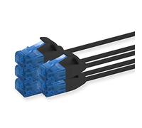 1aTTack.de 660097 Câble Cat6 Cat.6 Câble réseau Cat 2m - câble patch câble fin (petit diamètre - très flexible) 1000 Mbit/s - 5 pièces - noir