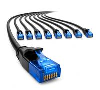 1aTTack.de 660462 Câble Cat6 Cat.6 Câble réseau Cat 10 m - Câble patch Câble fin (petit diamètre - très flexible) 1000 Mbit/s - Lot de 10 - Noir