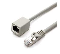 1aTTack.de 677606 Adaptateur d'extension CAT7 catégorie 7 - 1 m - Câble Ethernet - 10 Gb/s - Câble brut avec connecteur RJ45 Cat6a femelle - Gris