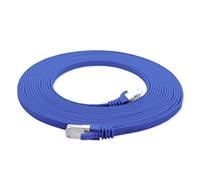 1aTTack.de 7,5 m - Bleu - 1 pièce Câble réseau plat Cat7 Câble brut Cat 7 Câble ruban Gigabit Lan (10 Gbit/s) Câble d'installation Câble patch plat mince Prise Rj 45 Cat6a