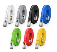 1aTTack.de 7x Câble Ethernet CAT7 plat 0,5m U/FTP 10 Gbit/s fiches RJ45 Cat6a 7 couleurs