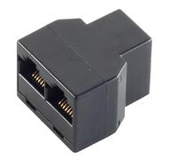 1aTTack.de Adaptateur 1x RJ12 vers 2x RJ12, contacts plaqués or, fiche plastique, encapsulé, blindé, noir