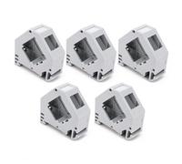 1aTTack.de Adaptateur pour rail DIN pour module Keystone, réseau Keystone RJ45, Cat6, Cat7, Cat8, antenne audio RCA, rail DIN 35 mm avec ressort de mise à la terre, blanc, lot de 5