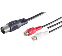 1aTTack.de Câble adaptateur audio haute qualité avec prise DIN 5 broches (1 x 0,2 m) et 2 prises RCA (stéréo + masse). Connecteurs moulés et contacts nickelés