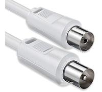 1aTTack.de Câble d'antenne 10 mètres 2x fiche coaxiale blindée > prise coaxiale coaxiale blanche St-Ku 75db
