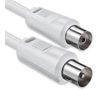 1aTTack.de Câble d'antenne 3,75 mètres 2x fiche coaxiale blindée > prise coaxiale coaxiale blanche St-Ku 75db