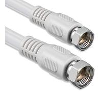 1aTTack.de Câble d'antenne Sat 5,0 mètres 2X connecteur F blindé > connecteur F (entièrement blindé) Sat Blanc F-F 85db