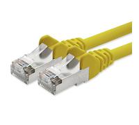 1aTTack.de Câble réseau CAT 5e, blindé par feuille et tresse, câble patch réseau SFTP avec 2 fiches RJ45 0,5 m jaune
