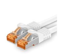 1aTTack.de 0,25 m - Câble réseau Cat.7 blanc - 1 pièce Câble LAN Gigabit Ethernet Câble patch 10000 Mbits Câble Cat7 Câble S FTP PIMF blindage LSZH Câble brut Cat.7 Fiche Rj45 Cat 6a - 1 x 0,25 mètre