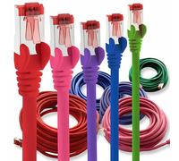 1aTTack.de Câble réseau Cat6 5x 0,25m CAT6 - blindage SFTP - Câble patch CAT.6 RJ45 Câble Ethernet - rouge, magenta, violet, bleu, vert - 5 couleurs