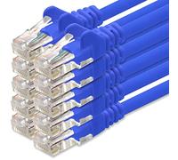 1aTTack.de Câble Réseau Cat6 Cat 6-10x 0,25m - RJ45 Ethernet LAN DSL Routeur Modem - Bleu