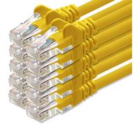 1aTTack.de Câble Réseau Cat6 Cat 6-10x 0,25m - RJ45 Ethernet LAN DSL Routeur Modem - Jaune