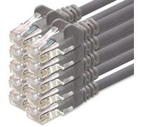 1aTTack.de Câble réseau Cat.6 - gris - 10x - 1m - (jeu) - Câble Ethernet CAT6 Câble Lanka Câble patch 1000 Mbits