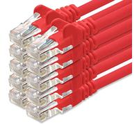 1aTTack.de Câble Réseau Cat6 Cat 6-10x 1m - RJ45 Ethernet LAN DSL Routeur Modem - Rouge