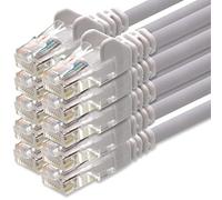 1aTTack.de Câble Réseau Cat6 Cat 6-10x 5m - RJ45 Ethernet LAN DSL Routeur Modem - Blanc