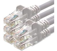 1aTTack.de Câble Réseau Cat6 Cat 6-5x 5m - RJ45 Ethernet LAN DSL Routeur Modem - Blanc