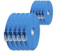 1aTTack.de Câble Réseau Cat6 Cat 6 Plat Flat Slim - 10x 0,25m - RJ45 Ethernet LAN DSL Routeur Modem - Bleu