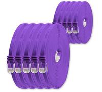 1aTTack.de Câble Réseau Cat6 Cat 6 Plat Flat Slim - 10x 0,5m - RJ45 Ethernet LAN DSL Routeur Modem - Violet