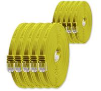 1aTTack.de Câble Réseau Cat6 Cat 6 Plat Flat Slim - 10x 1m - RJ45 Ethernet LAN DSL Routeur Modem - Jaune
