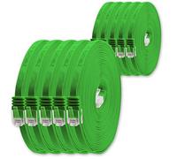 1aTTack.de Câble Réseau Cat6 Cat 6 Plat Flat Slim - 10x 1m - RJ45 Ethernet LAN DSL Routeur Modem - Vert