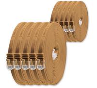 1aTTack.de Câble Réseau Cat6 Cat 6 Plat Flat Slim - 10x 2m - RJ45 Ethernet LAN DSL Routeur Modem - Marron Clair