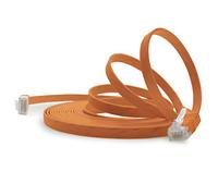 1aTTack.de Câble Réseau Cat6 Cat 6 Plat Flat Slim - 1x 1m - RJ45 Ethernet LAN DSL Routeur Modem - Orange
