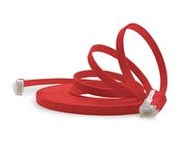 1aTTack.de Câble Réseau Cat6 Cat 6 Plat Flat Slim - 1x 1m - RJ45 Ethernet LAN DSL Routeur Modem - Rouge