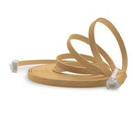 1aTTack.de Câble Réseau Cat6 Cat 6 Plat Flat Slim - 1x 2m - RJ45 Ethernet LAN DSL Routeur Modem - Marron Clair