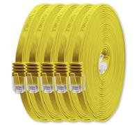 1aTTack.de Câble Réseau Cat6 Cat 6 Plat Flat Slim - 5X 0,25m - RJ45 Ethernet LAN DSL Routeur Modem - Jaune