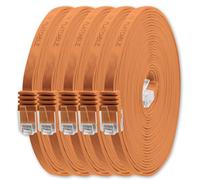 1aTTack.de Câble Réseau Cat6 Cat 6 Plat Flat Slim - 5x 0,25m - RJ45 Ethernet LAN DSL Routeur Modem - Orange