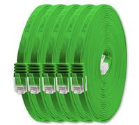 1aTTack.de Câble Réseau Cat6 Cat 6 Plat Flat Slim - 5x 0,25m - RJ45 Ethernet LAN DSL Routeur Modem - Vert