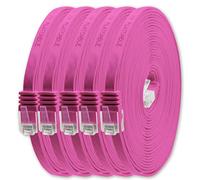 1aTTack.de Câble Réseau Cat6 Cat 6 Plat Flat Slim - 5X 15m - RJ45 Ethernet LAN DSL Routeur Modem - Magenta