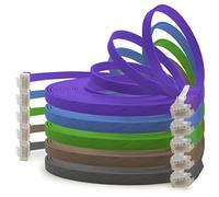 1aTTack.de Câble Réseau Cat6 Cat 6 Plat Flat Slim - 5X 2m - RJ45 Ethernet LAN DSL Routeur Modem - 5 Couleurs