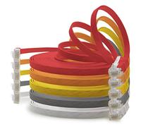1aTTack.de Câble Réseau Cat6 Cat 6 Plat Flat Slim - 5X 3,0m - RJ45 Ethernet LAN DSL Routeur Modem - 5 Couleurs
