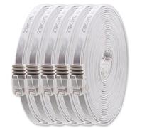 1aTTack.de Câble Réseau Cat6 Cat 6 Plat Flat Slim - 5X 3,0m - RJ45 Ethernet LAN DSL Routeur Modem - Blanc