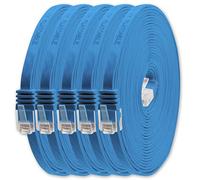 1aTTack.de Câble Réseau Cat6 Cat 6 Plat Flat Slim - 5x 5m - RJ45 Ethernet LAN DSL Routeur Modem - Bleu