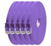 1aTTack.de Câble Réseau Cat6 Cat 6 Plat Flat Slim - 5X 5m - RJ45 Ethernet LAN DSL Routeur Modem - Violet