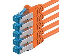 1aTTack.de Câble réseau CAT6a Cat6 Cat6 1,5 m 10 Gbit/s | orange - 5 pièces | CAT 6a | S-FTP | double blindage