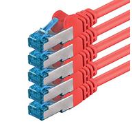 1aTTack.de Câble réseau CAT6a Cat6 Cat6 1,5 m 10 Gbit/s | rouge - 5 pièces | CAT 6a | S-FTP | double blindage