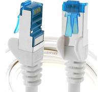 1aTTack.de Câble réseau CAT6a Cat6 Cat6 10 Gbit/s 0,5 m | Blanc | 1 pièce | CAT6a | S-FTP | Double blindage